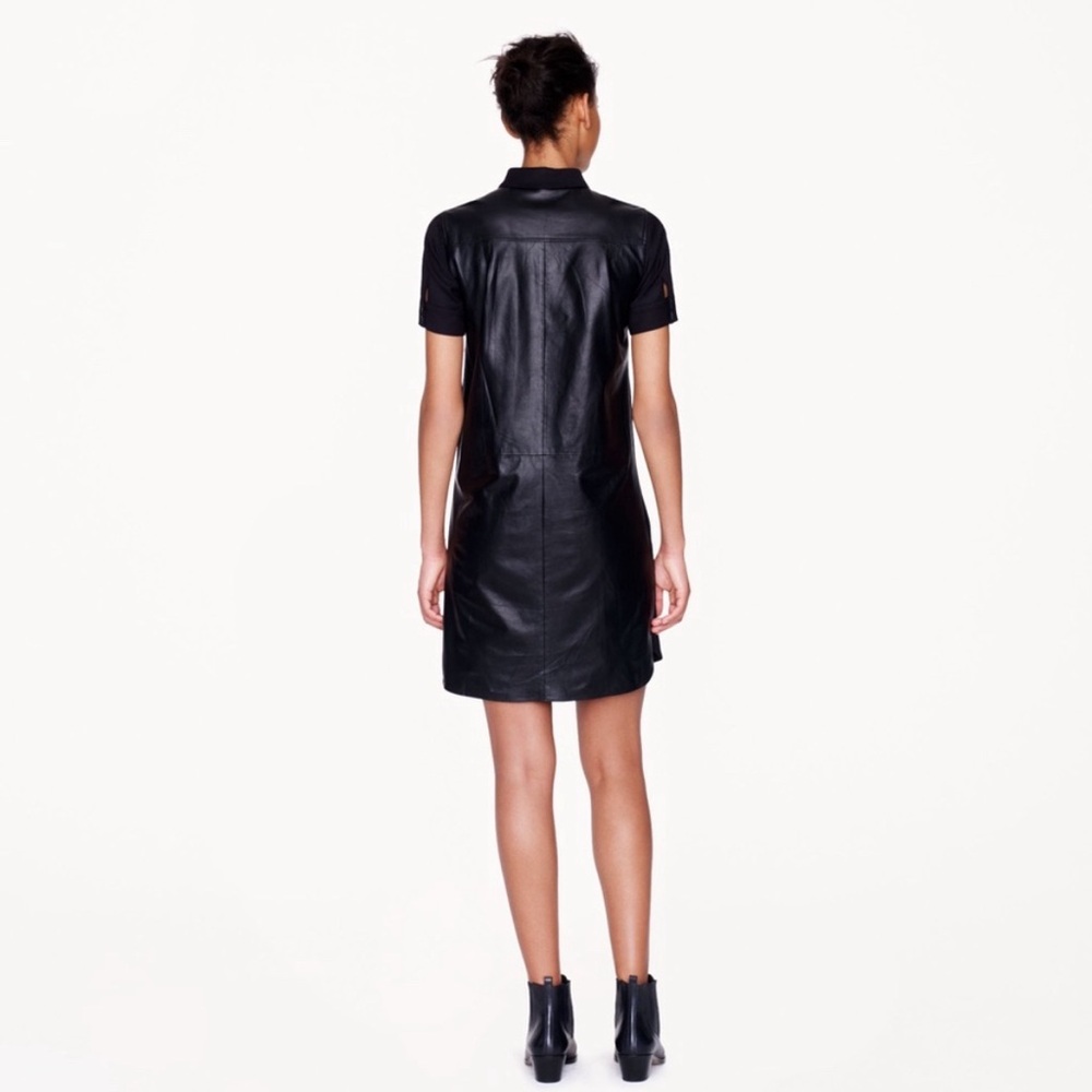 J Crew Collection Leather Back Shirt Dress - Picture 3 of 7
